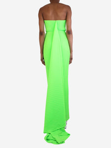 Solace London Green strapless pleated maxi dress - size UK 6