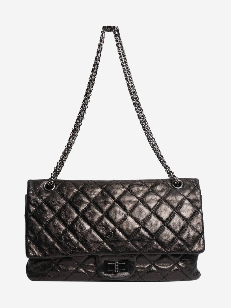Black 2006 2.55 black lambskin quilted shoulder bag Shoulder bags Chanel 