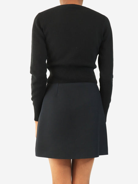 Black cashmere cropped cardigan - size XS alternate image