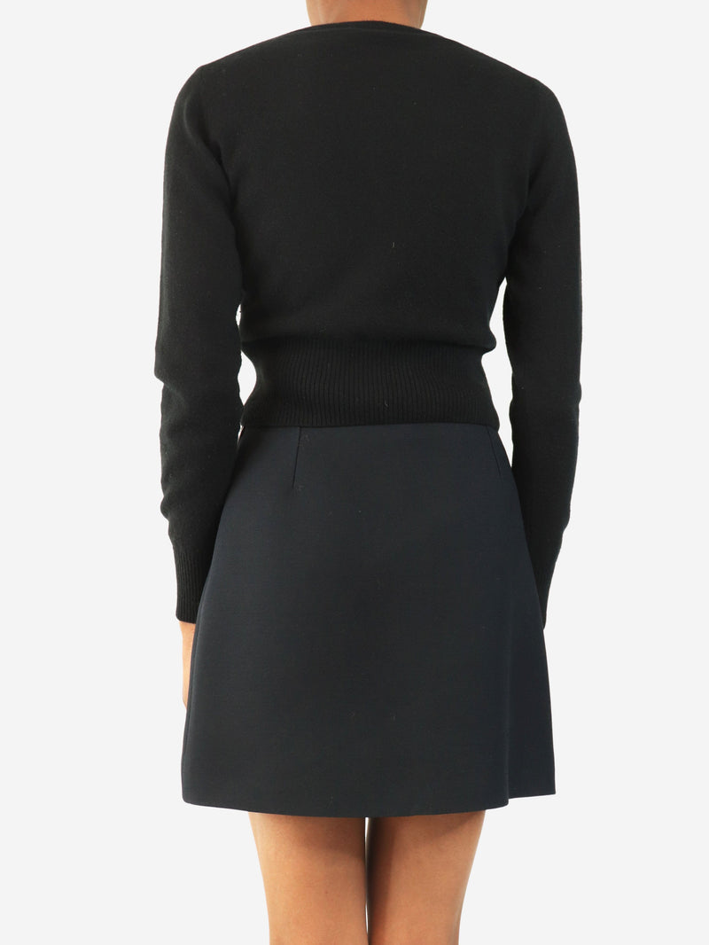 Black cashmere cropped cardigan - size XS Knitwear N.Peal 
