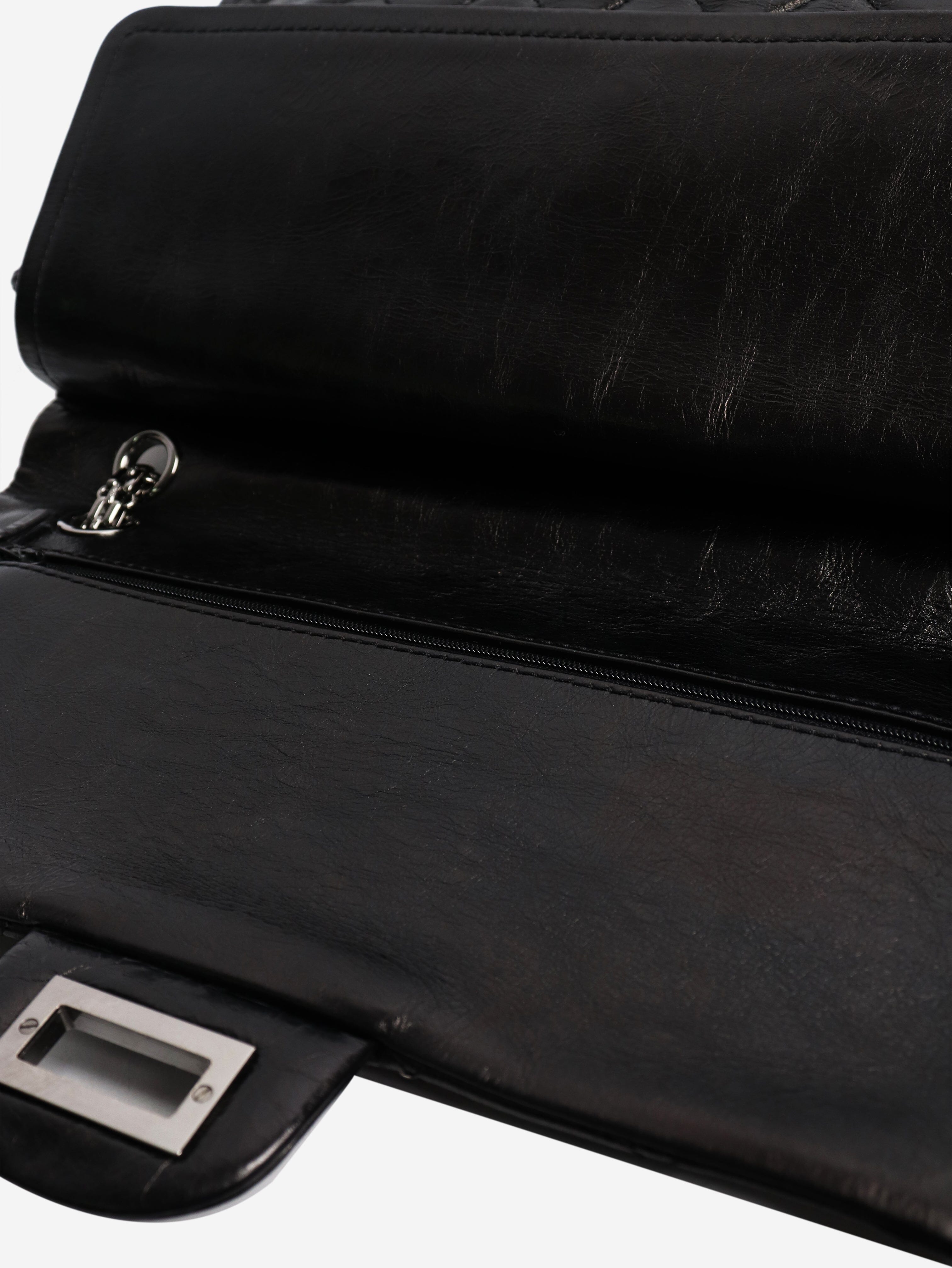 Black 2006 2.55 black lambskin quilted shoulder bag Shoulder bags Chanel 