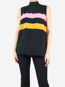 Marni Black sleeveless striped top - size UK 10