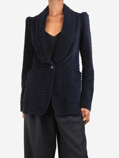 Navy single-breasted corduroy blazer - size UK 8 Coats & Jackets Chloe 