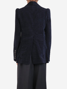 Chloe Navy single-breasted corduroy blazer - size UK 8
