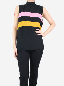 Marni Black sleeveless striped top - size UK 10