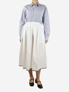 Sara Lanzi White elasticated midi skirt - size S