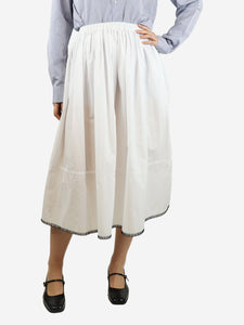 Sara Lanzi White elasticated midi skirt - size S