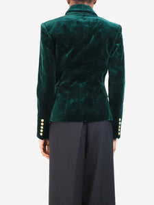 Balmain Emerald velvet double-breasted blazer - size UK 8