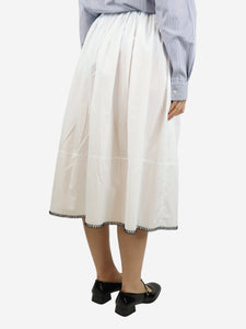 Sara Lanzi White elasticated midi skirt - size S