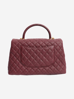 Maroon 2017 caviar leather quilted Coco Handle bag Top Handle Bags Chanel 