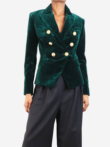 Balmain Emerald velvet double-breasted blazer - size UK 8