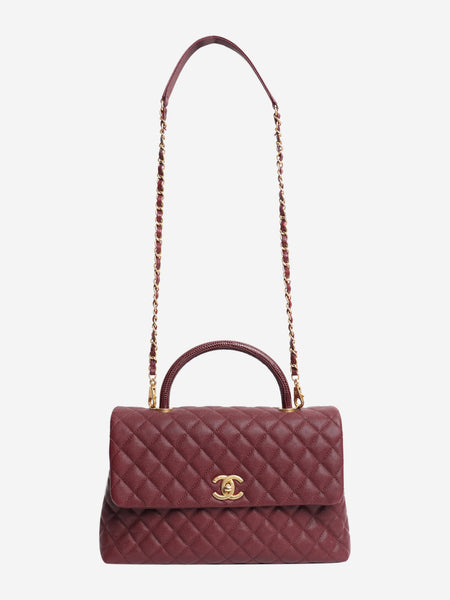 Maroon 2017 caviar leather quilted Coco Handle bag alternate image