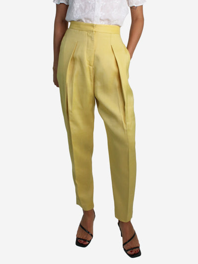Yellow high-rise tailored pleated trousers - size UK 8 Trousers Stella McCartney
