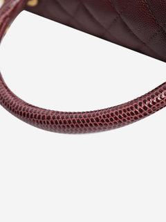 Maroon 2017 caviar leather quilted Coco Handle bag Top Handle Bags Chanel 