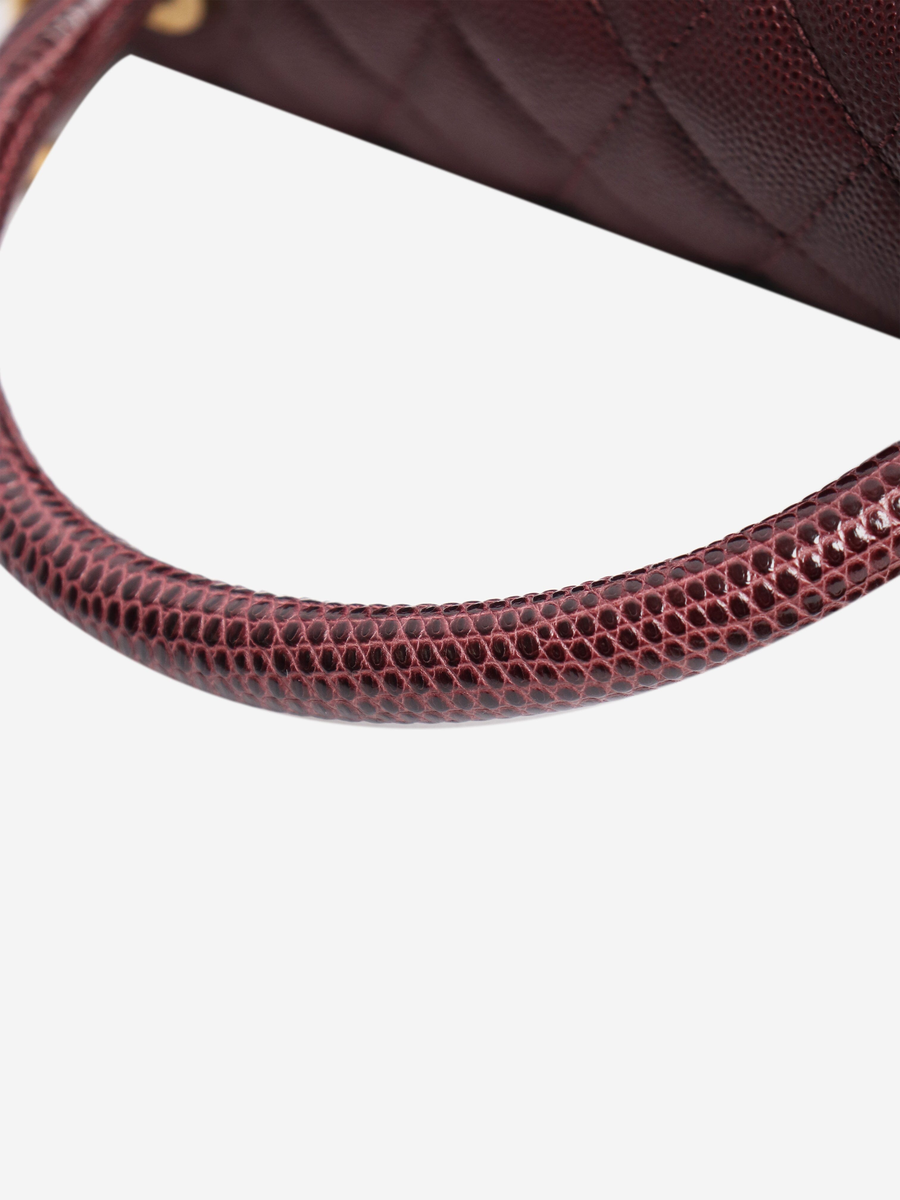 Maroon 2017 caviar leather quilted Coco Handle bag Top Handle Bags Chanel 