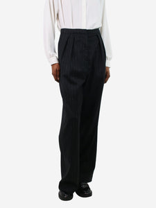 Rohe Black wide-leg pinstripe trousers - size FR 34