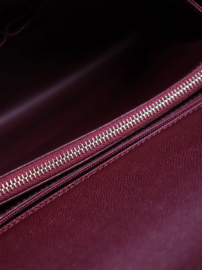 Maroon 2017 caviar leather quilted Coco Handle bag Top Handle Bags Chanel 