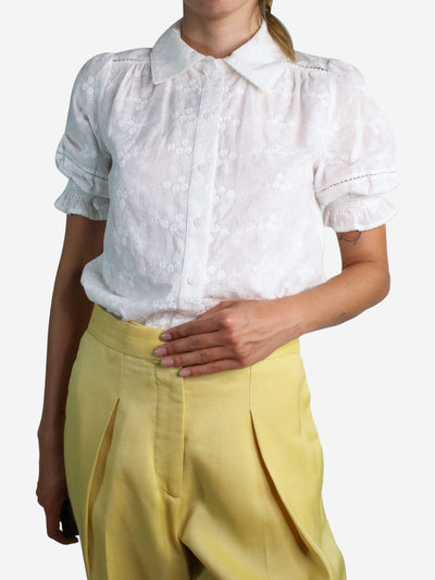 White button-up floral shirt - size UK 10 Tops ME+EM 