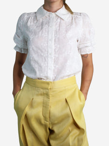 ME+EM White button-up floral shirt - size UK 10