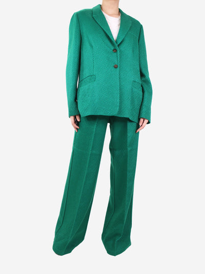 Green tonal striped suit set - size UK 12 Sets Forte Forte 