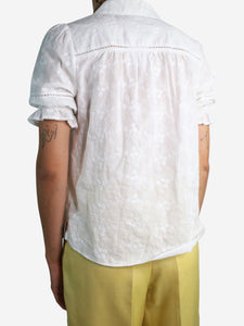 ME+EM White button-up floral shirt - size UK 10