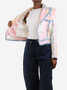 Balmain Pink iridescent jacket - size UK 8