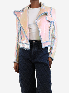 Balmain Pink iridescent jacket - size UK 8