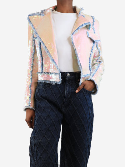 Pink iridescent jacket - size UK 8 Coats & Jackets Balmain 