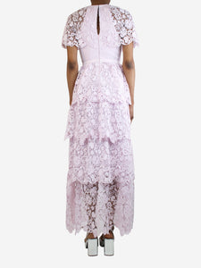 self-portrait self-portrait Pink magnolia lace maxi dress - size UK 6