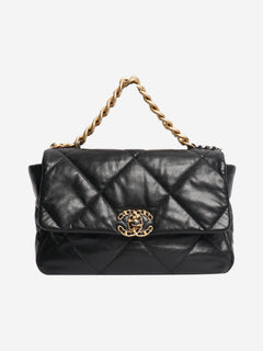 Black 2019 leather 19 leather flap shoulder bag Cross-body Bags Chanel 
