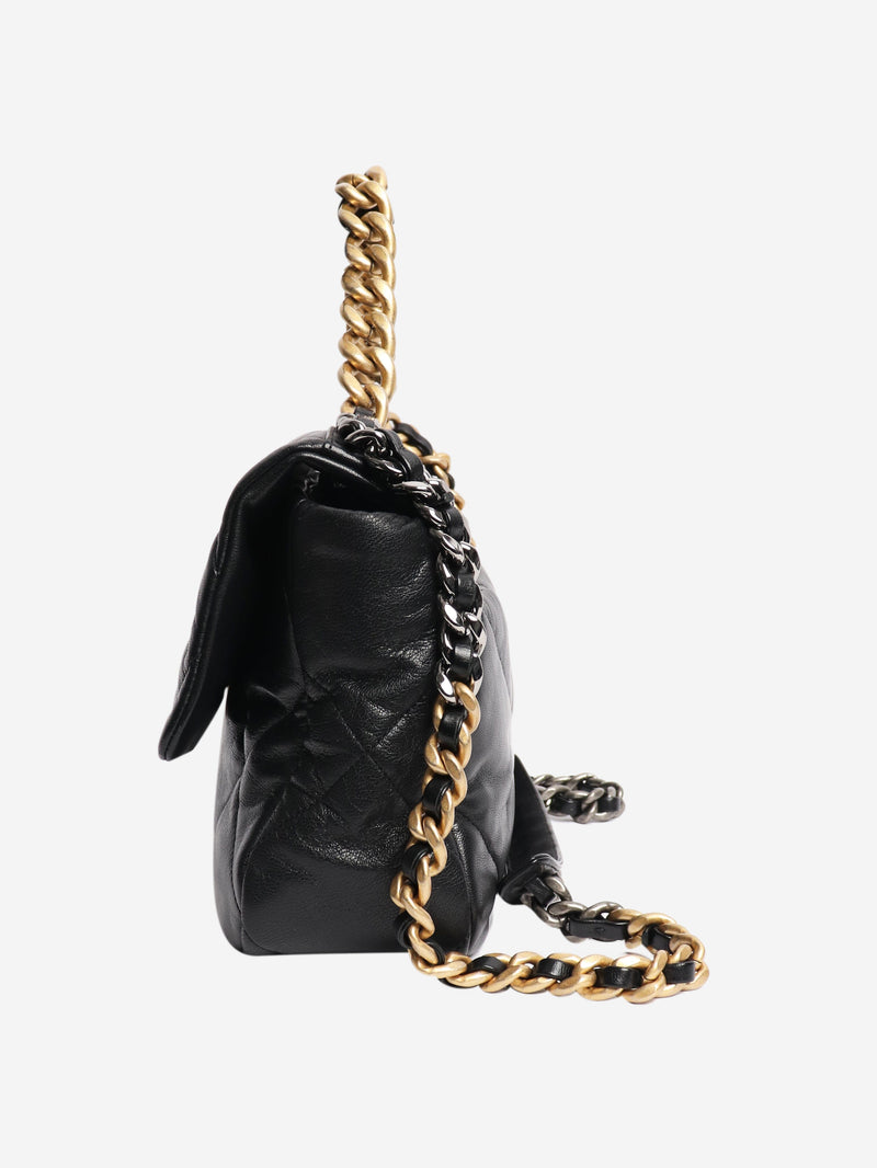 Black 2019 leather 19 leather flap shoulder bag Cross-body Bags Chanel 