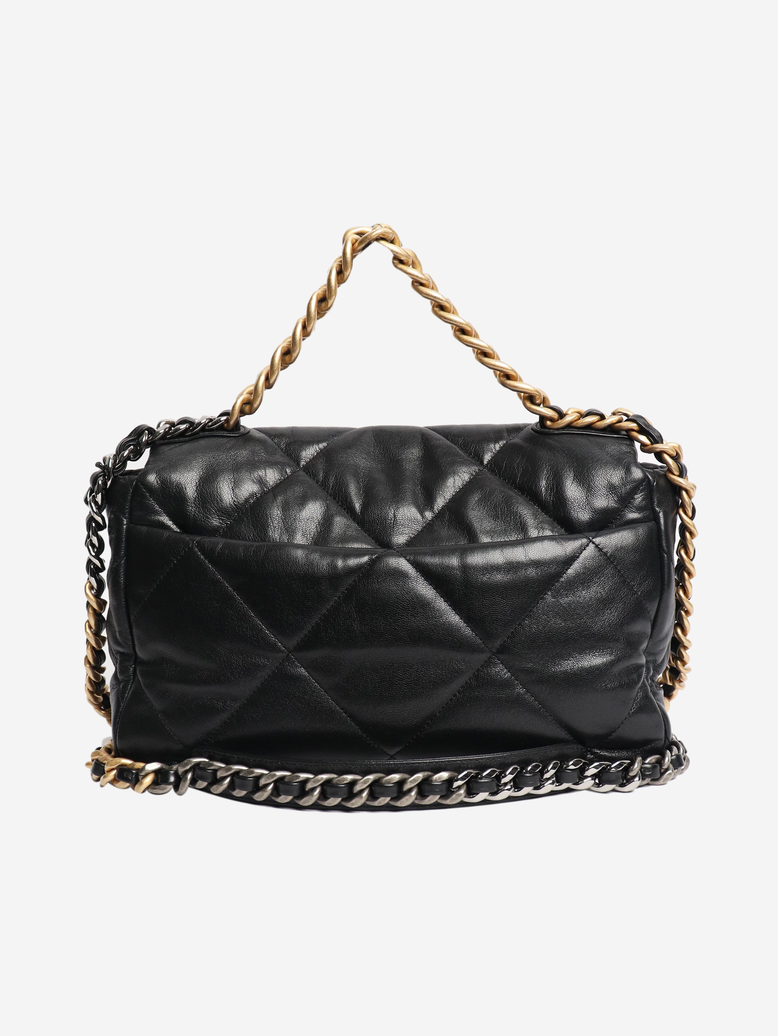 Black 2019 leather 19 leather flap shoulder bag Cross-body Bags Chanel 