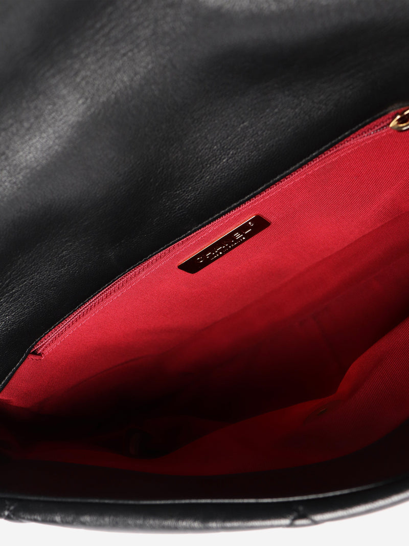 Black 2019 leather 19 leather flap shoulder bag Cross-body Bags Chanel 