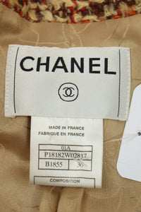 Chanel Rust tweed long coat - size UK 8