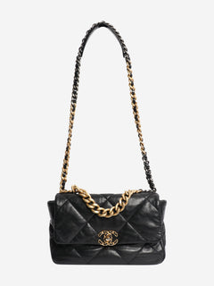 Black 2019 leather 19 leather flap shoulder bag Cross-body Bags Chanel 