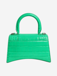 Green Hourglass XS croc-effect handbag - size Cross-body bags Balenciaga 