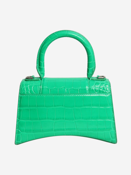 Green Hourglass XS croc-effect handbag - size alternate image