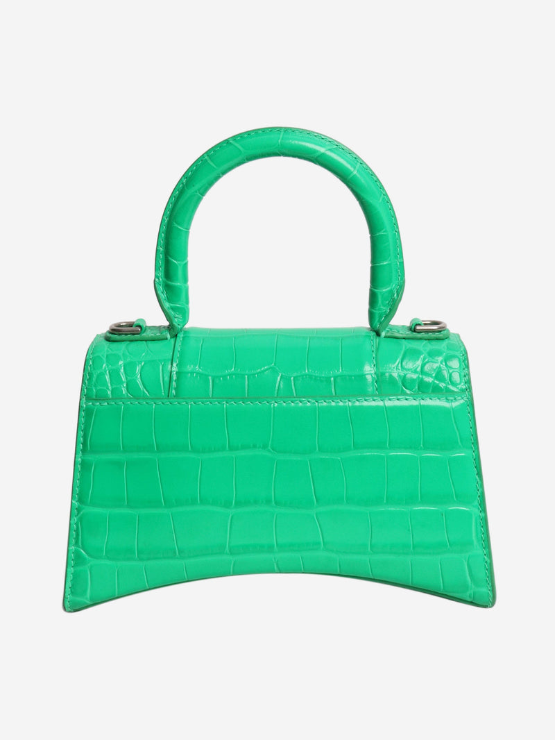 Green Hourglass XS croc-effect handbag - size Cross-body bags Balenciaga 
