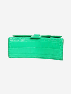 Green Hourglass XS croc-effect handbag - size Cross-body bags Balenciaga 