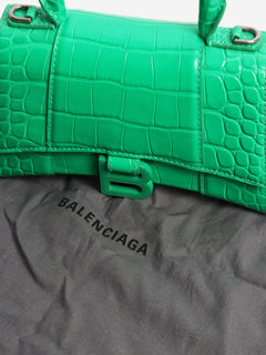 Green Hourglass XS croc-effect handbag - size Cross-body bags Balenciaga 