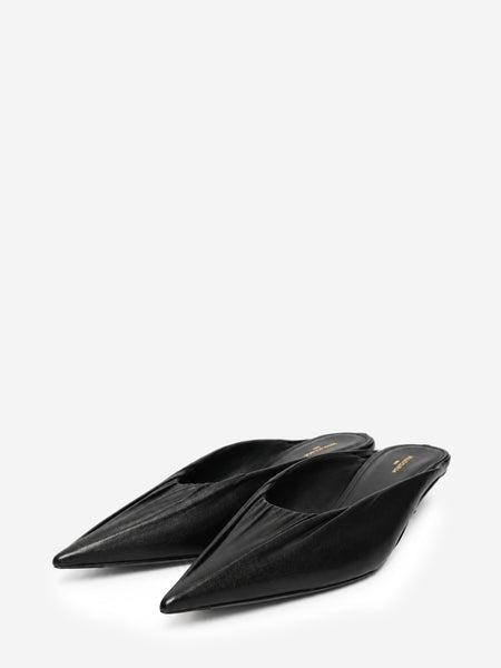 Black leather Knife kitten heel mules - size EU 39 alternate image