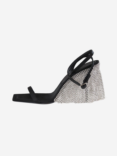 Black crystal-embellished sandal heels - size EU 38 Heels Kate Cate 
