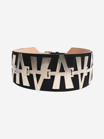 Black A motif metal and leather wide belt Belts Alaia 