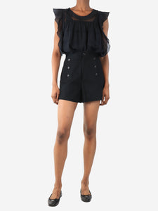 Isabel marant Etoile Black high-waisted mini shorts - size UK 8