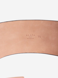 Black A motif metal and leather wide belt Belts Alaia 
