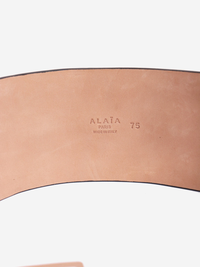 Black A motif metal and leather wide belt Belts Alaia 