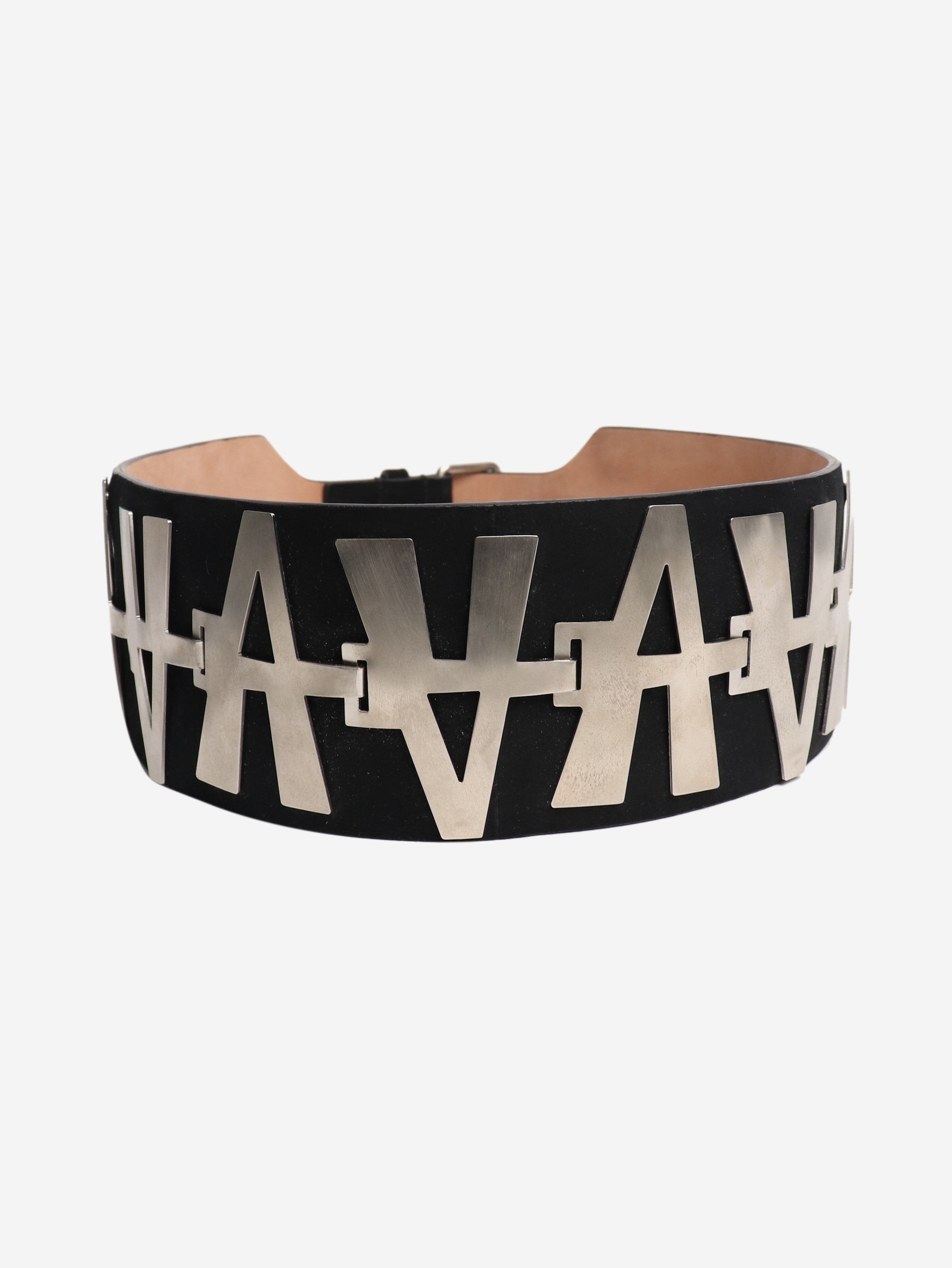 Black A motif metal and leather wide belt Belts Alaia 