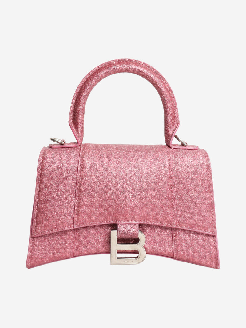 Pink glitter Hourglass XS handbag Cross-body bags Balenciaga 
