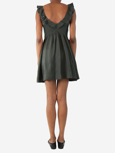 Casa Raki Dark green linen mini dress - size XS