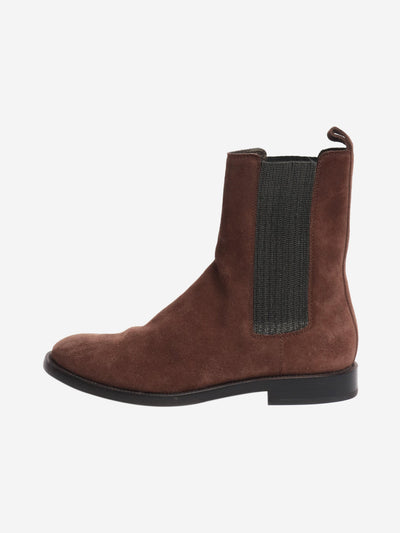 Brown suede chelsea boots - size EU 37 (UK 4) Boots Brunello Cucinelli 